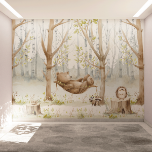 Mural Papel de Parede Animais Fofos da Floresta - MD02 Adesivo 130g Sob-medida Impressão digital Antimofo Liso ou Texturizado Personalize seu Papel de Parede